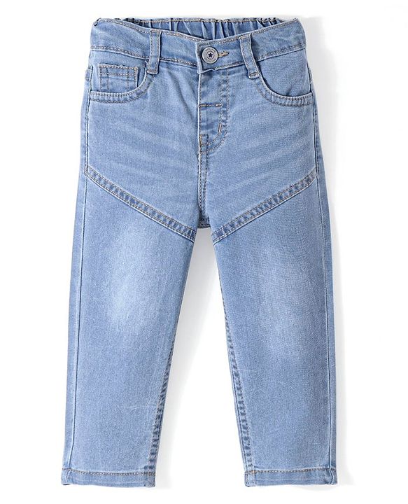 Babyhug Denim Full Length Jeans With Stretch - Blue