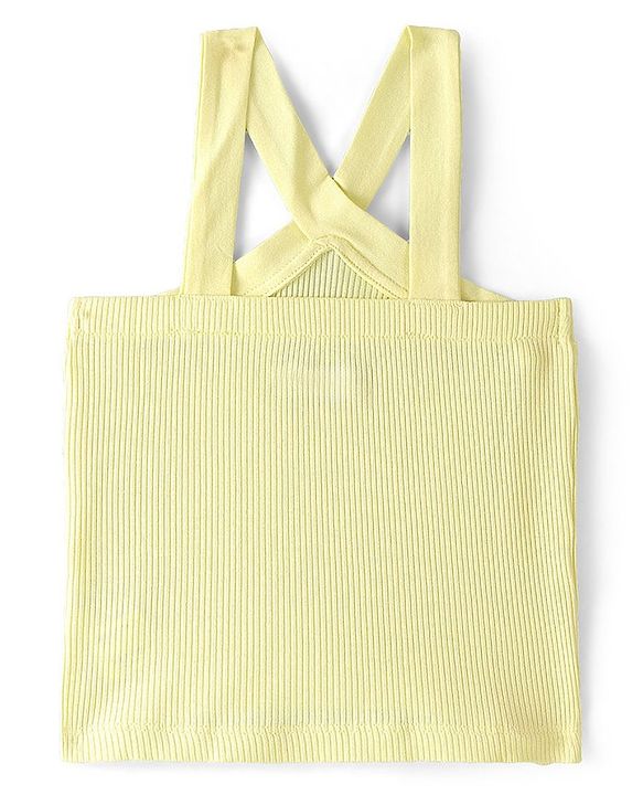 Pine Kids Cotton Knit Sleeveless Solid Color Top - Tender Yellow