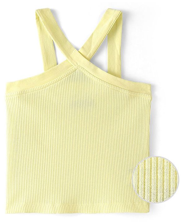 Pine Kids Cotton Knit Sleeveless Solid Color Top - Tender Yellow