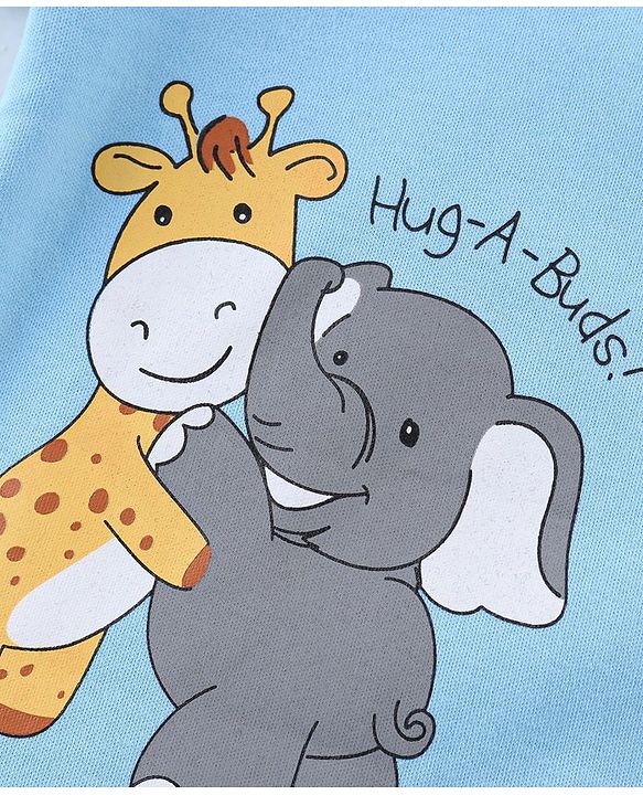 Babyhug 100% Cotton Knit Half Sleeves Front Open Vests Striped & Animal Print  Pack of 3 - Multicolour