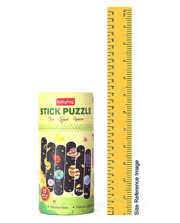 Babyhug Unicorn,Space & Dino Theme 10 Stick Puzzle Set- 30 Sticks