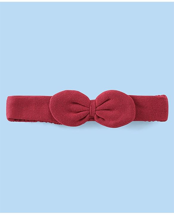 Babyhug 100% Cotton Full Sleeves Inner Tee with Frock Style Onesie with Headband Text Printed - Red