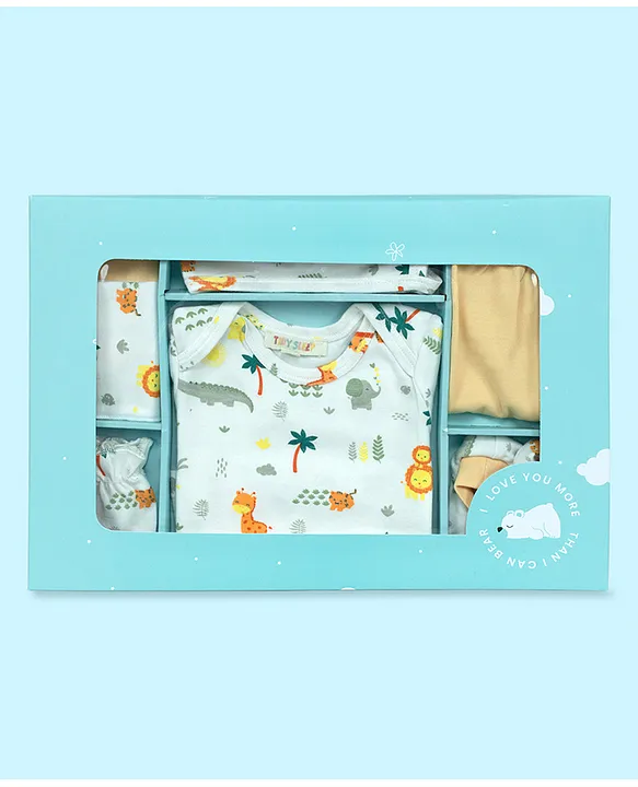 Babyhug Clothing Gift Set Multiprint Pack of 9 White Blue for Both  (0-6Months) Online in India, Buy at FirstCry.com - 9152407