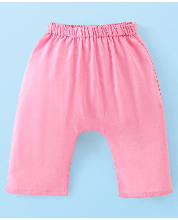 Babyhug 100% Cotton Woven Sleeveless Jhabla & Pajama Set Floral Print - Pink