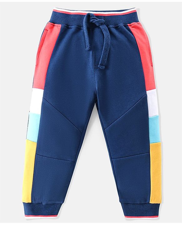 Babyhug 100% Cotton Knit Full Sleeves T-Shirt & Lounge Pant With Football Print - Navy Blue
