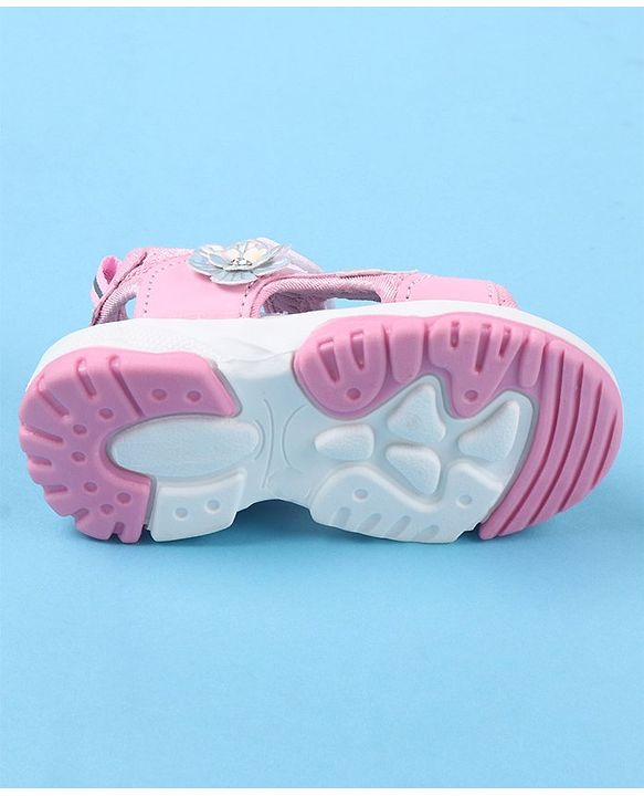 Cute Walk by Babyhug Sandals With Velcro Closure Floral Applique -  Pink