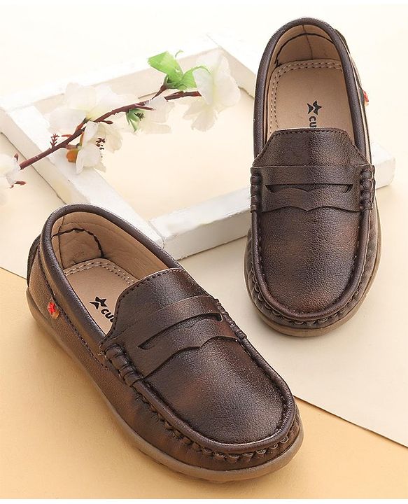 Cute Walk by Babyhug Slip On Formal Shoes - Dark Brown