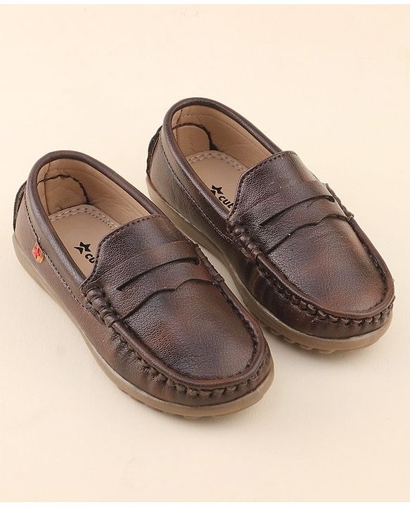 Cute Walk by Babyhug Slip On Formal Shoes - Dark Brown