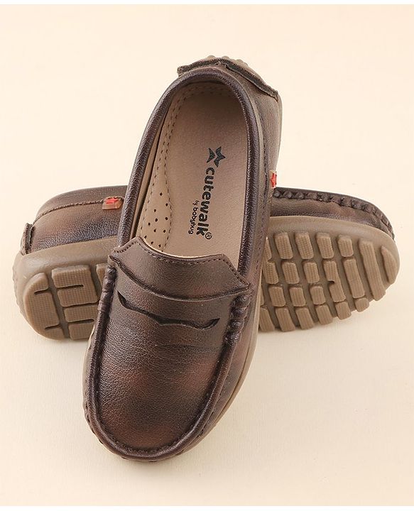 Cute Walk by Babyhug Slip On Formal Shoes - Dark Brown