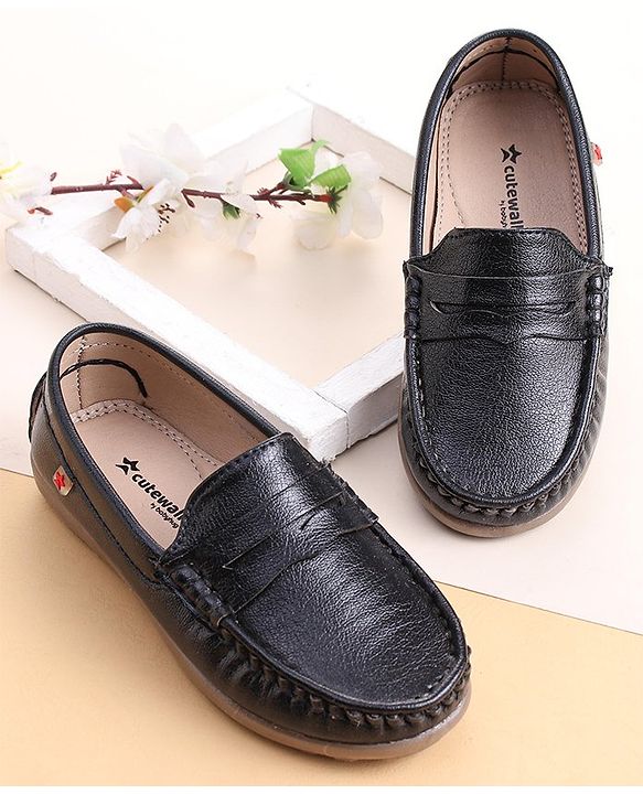 Cute Walk by Babyhug Slip On Formal Shoes - Black