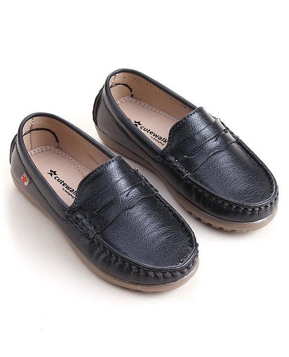 Cute Walk by Babyhug Slip On Formal Shoes - Black