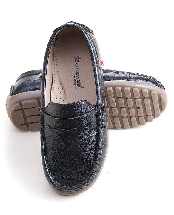 Cute Walk by Babyhug Slip On Formal Shoes - Black