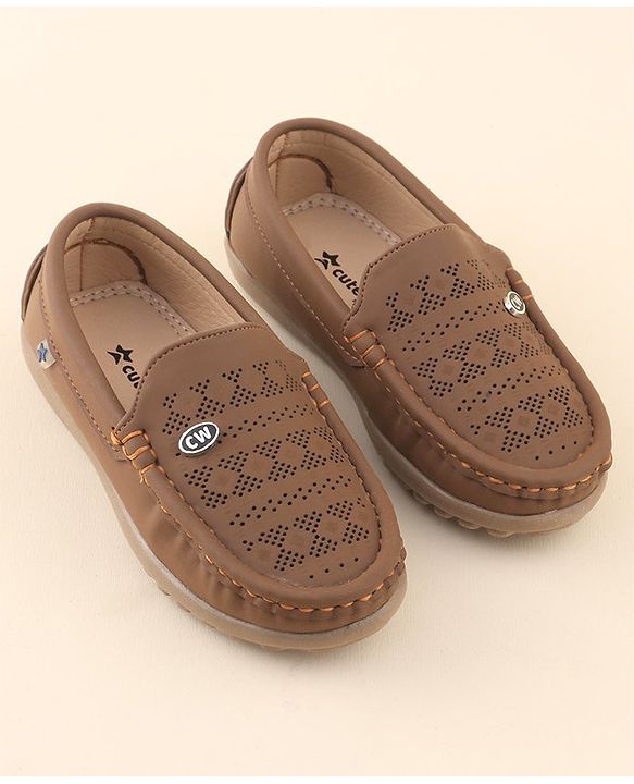 Cute Walk by Babyhug Slip On Formal Shoes - Brown