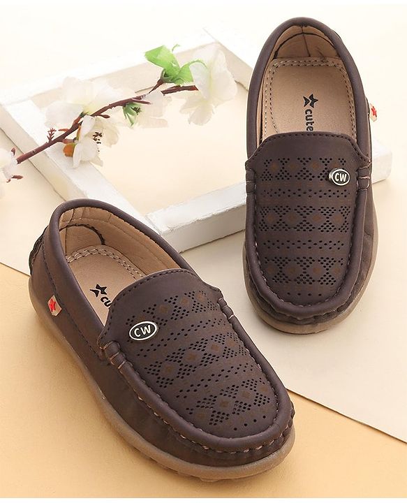Cute Walk by Babyhug Slip On Formal Shoes - Dark Brown