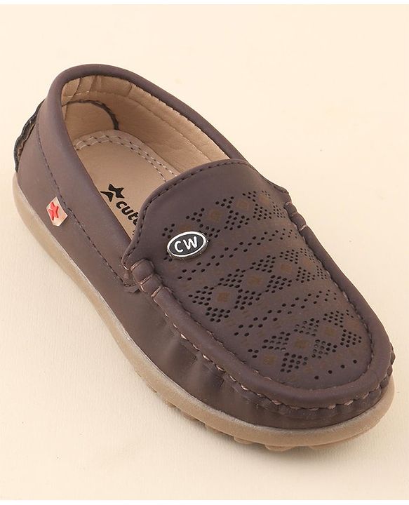 Cute Walk by Babyhug Slip On Formal Shoes - Dark Brown