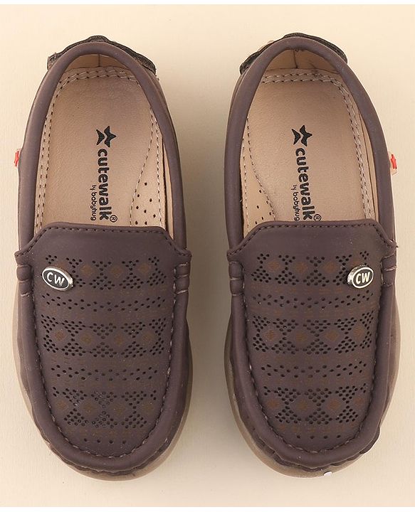 Cute Walk by Babyhug Slip On Formal Shoes - Dark Brown
