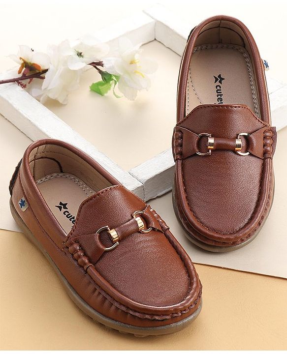 Cute Walk by Babyhug Slip On Formal Shoes - Dark Brown