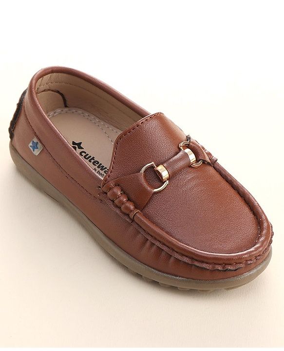 Cute Walk by Babyhug Slip On Formal Shoes - Dark Brown