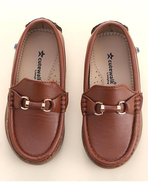 Cute Walk by Babyhug Slip On Formal Shoes - Dark Brown
