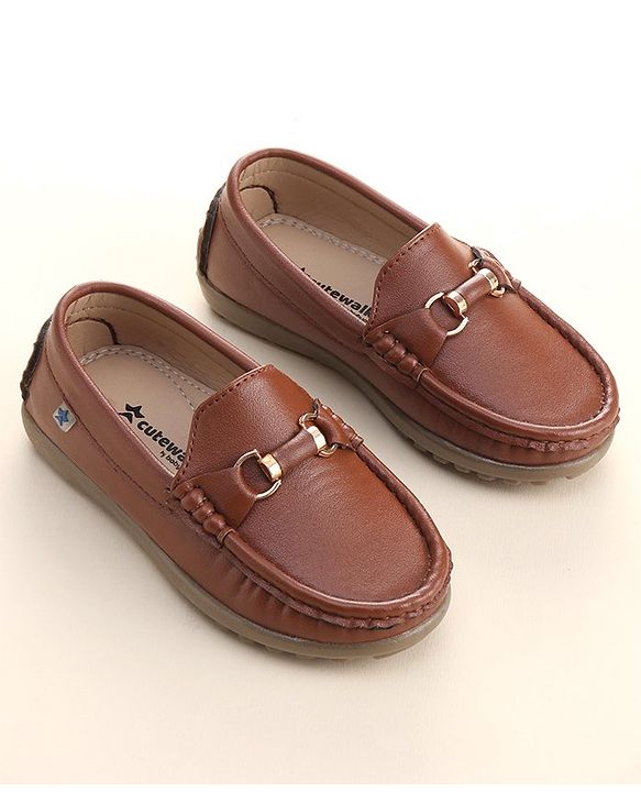 Cute Walk by Babyhug Slip On Formal Shoes - Dark Brown
