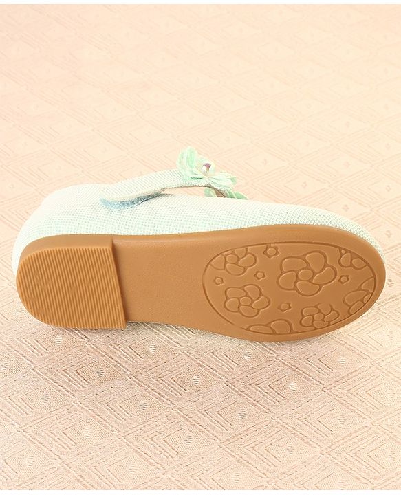 Cute Walk by Babyhug Ballerina with Floral Applique & Velcro Closure -Green