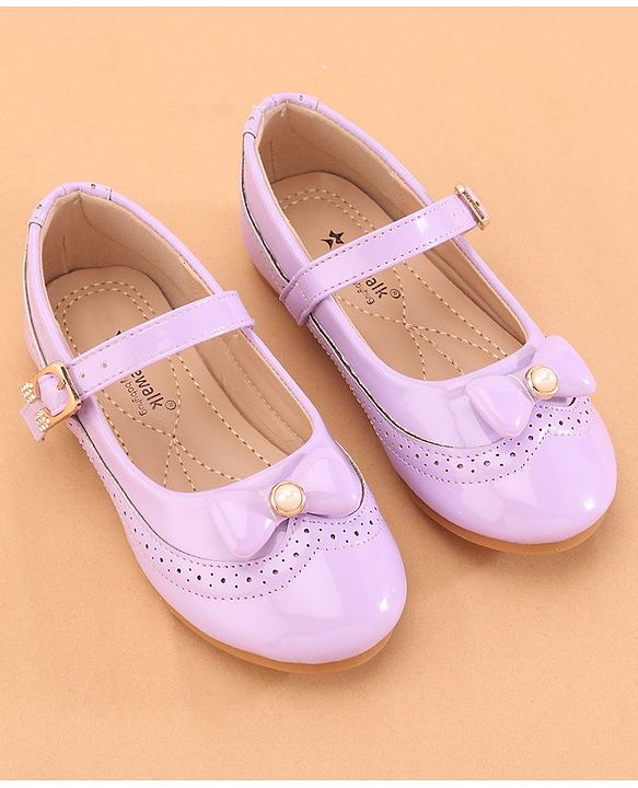 Cute Walk by Babyhug Buckled Closure Ballerina With Bow & Pearl Applique- Green