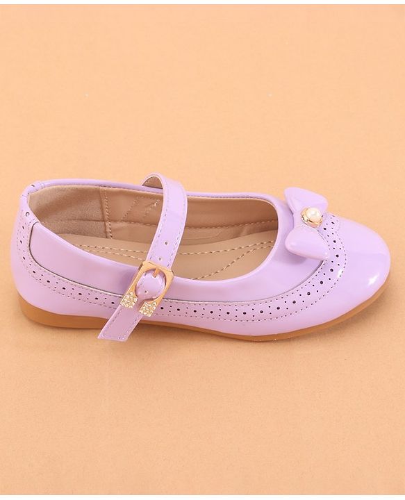 Cute Walk by Babyhug Buckled Closure Ballerina With Bow & Pearl Applique- Green