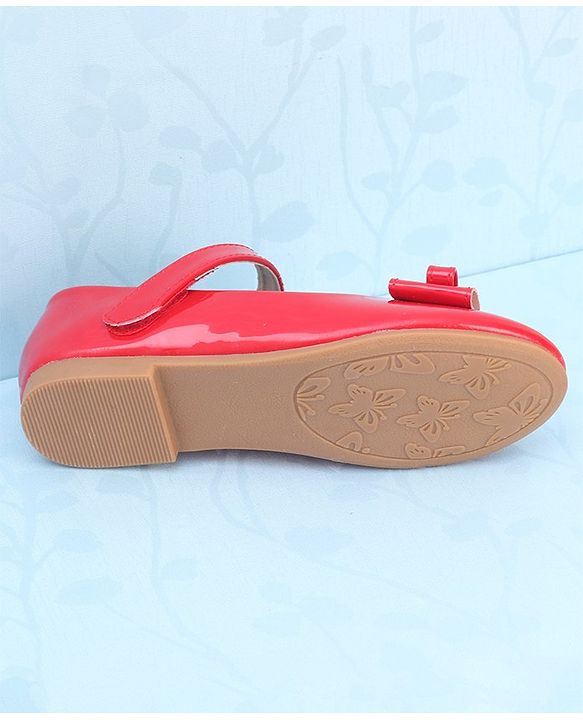 Pine Kids Ballerina with Velcro Closure &  Bow Applique - Red