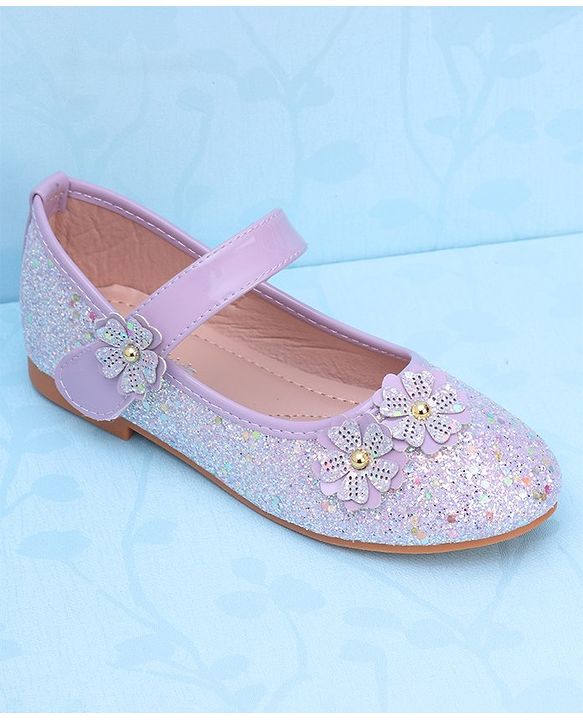 Pine Kids Velcro Closure Ballerina With Floral Applique - Pink
