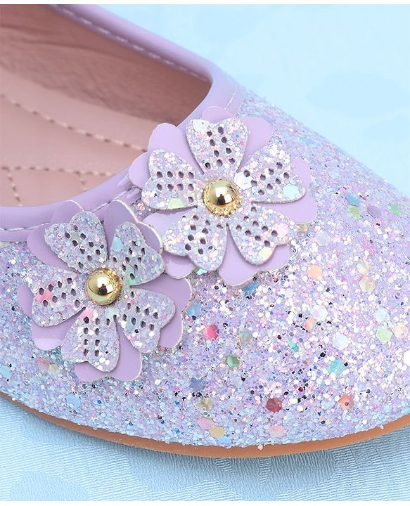 Pine Kids Velcro Closure Ballerina With Floral Applique - Pink