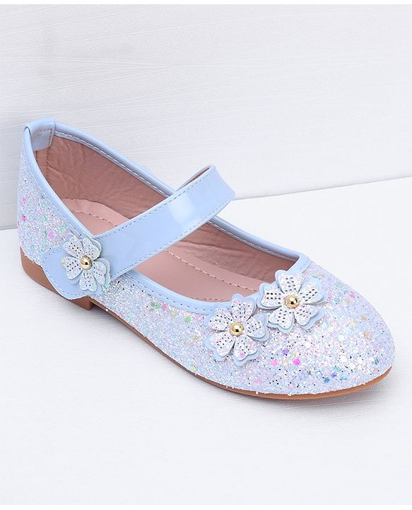 Pine Kids Velcro Closure Ballerina With Floral Applique - Pink