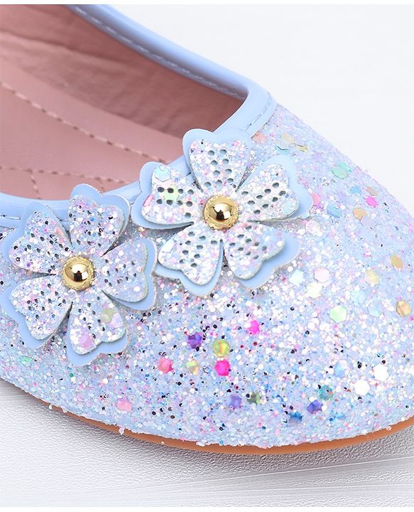 Pine Kids Velcro Closure Ballerina With Floral Applique - Pink