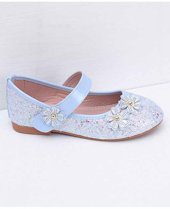 Pine Kids Velcro Closure Ballerina With Floral Applique - Pink