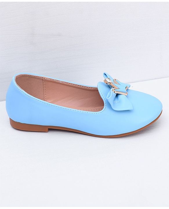 Pine Kids Slip On Ballerina With Bow Applique - Blue