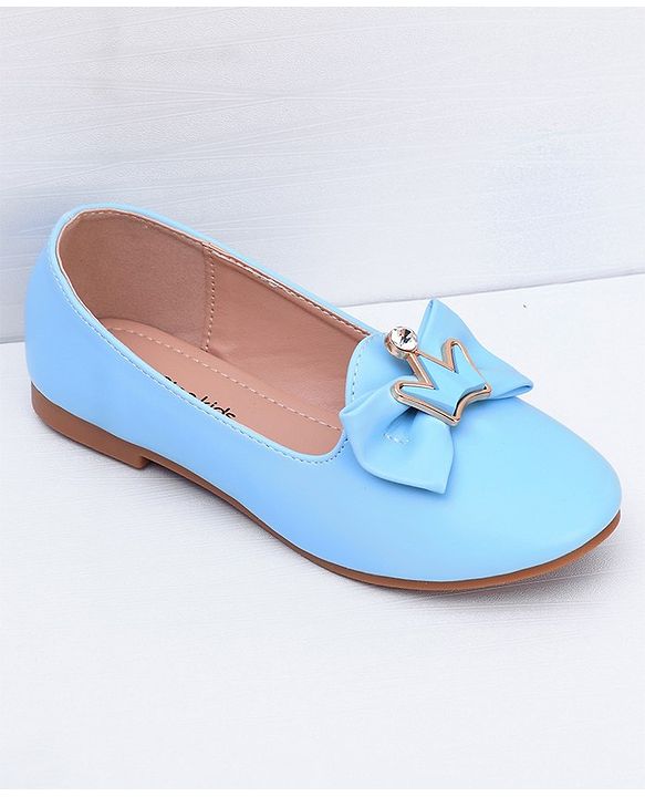 Pine Kids Slip On Ballerina With Bow Applique - Blue