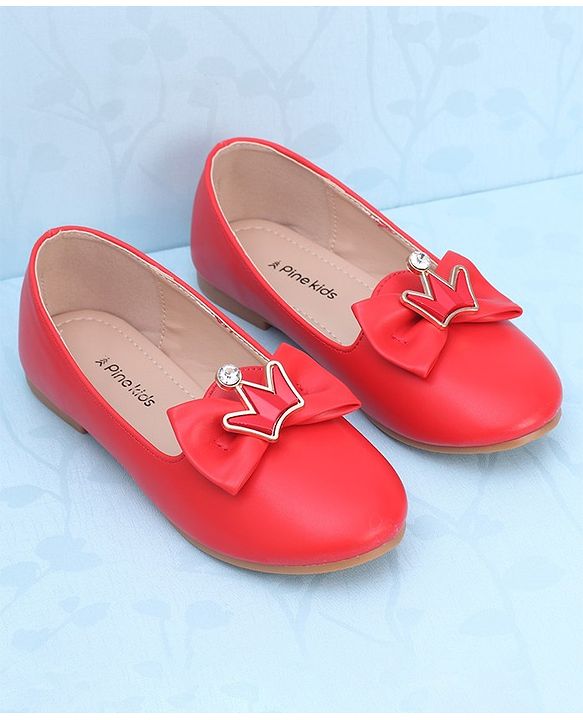 Pine Kids Slip On Ballerina With Bow Applique - Blue