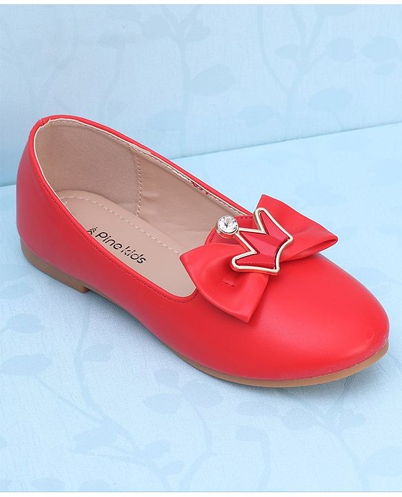 Pine Kids Slip On Ballerina With Bow Applique - Blue