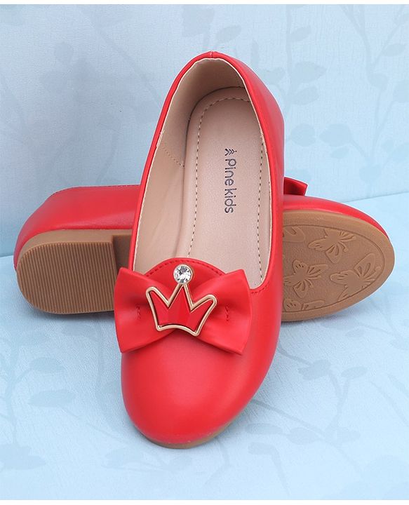 Pine Kids Slip On Ballerina With Bow Applique - Blue