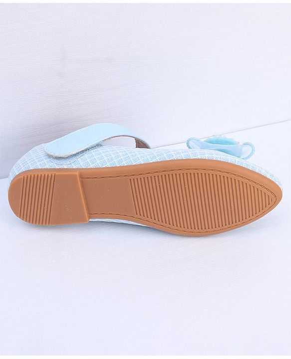 Pine Kids Ballerina with Stud Detailing Bow Applique & Velcro Closure -Blue