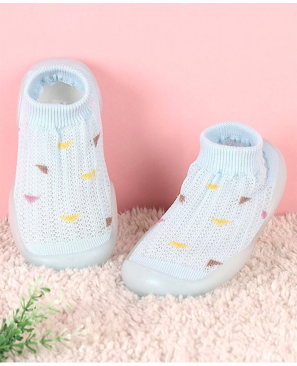 Cute Walk by Babyhug  Cable Knit Design Socks Shoe - Blue