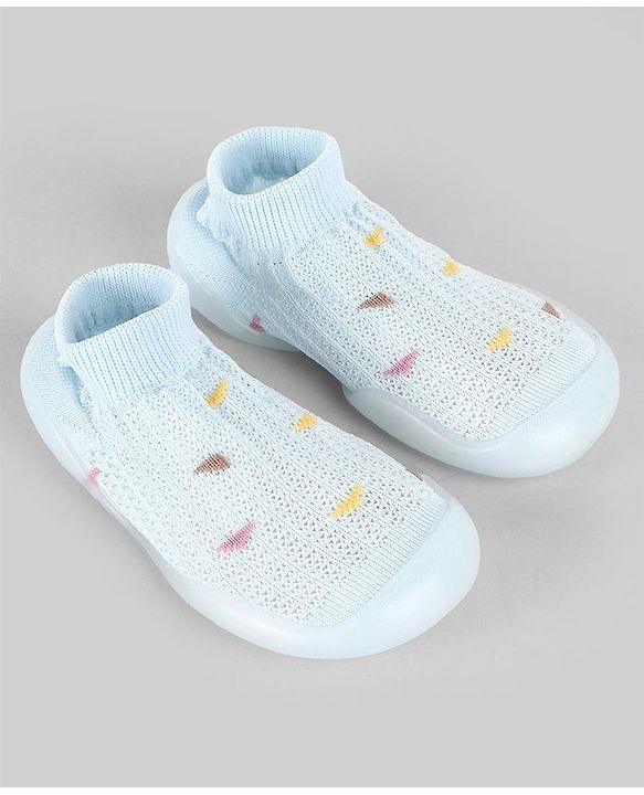 Cute Walk by Babyhug  Cable Knit Design Socks Shoe - Blue