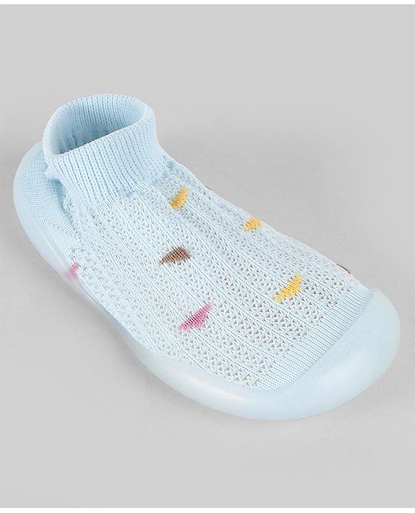 Cute Walk by Babyhug  Cable Knit Design Socks Shoe - Blue