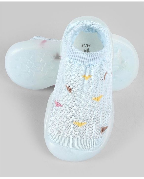 Cute Walk by Babyhug  Cable Knit Design Socks Shoe - Blue