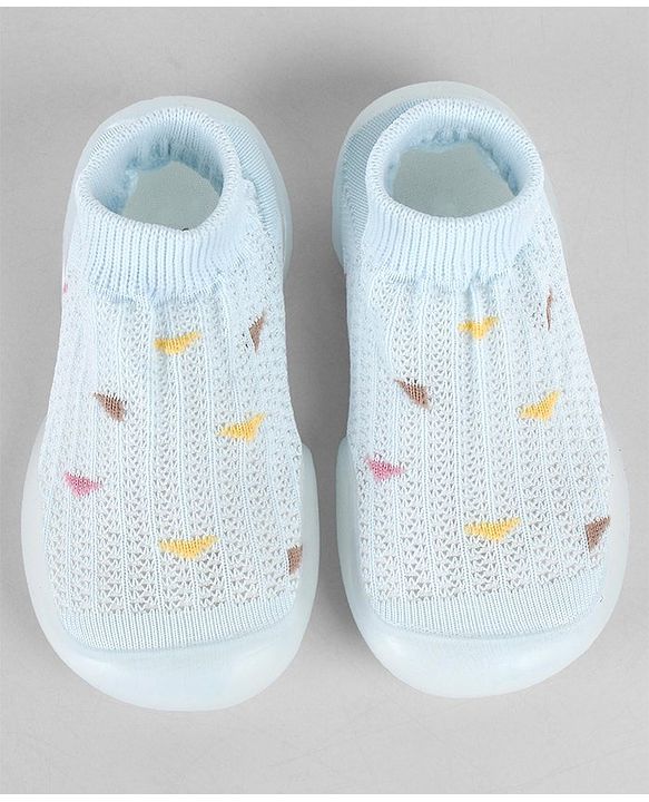 Cute Walk by Babyhug  Cable Knit Design Socks Shoe - Blue