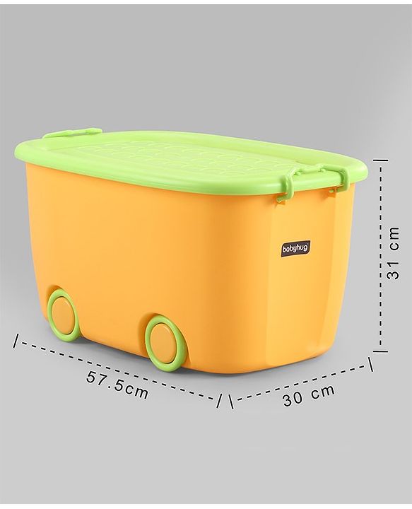 Babyhug Compact Multipurpose Storage Box with Wheels - Orange