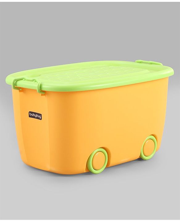 Babyhug Compact Multipurpose Storage Box with Wheels - Orange