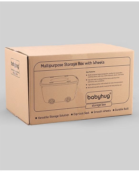 Babyhug Compact Multipurpose Storage Box with Wheels - Orange