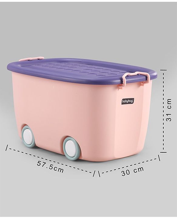 Babyhug Compact Multipurpose Storage Box with Wheels - Orange