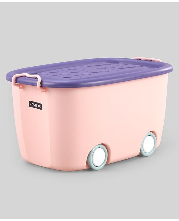 Babyhug Compact Multipurpose Storage Box with Wheels - Orange