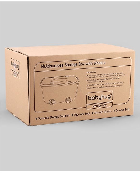 Babyhug Compact Multipurpose Storage Box with Wheels - Orange